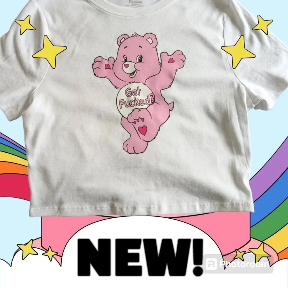 Get effed? Care Bear cropped top